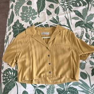 Golden Button-Up Women's Top